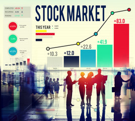 Stock Market Graph Growth Improvement Concept