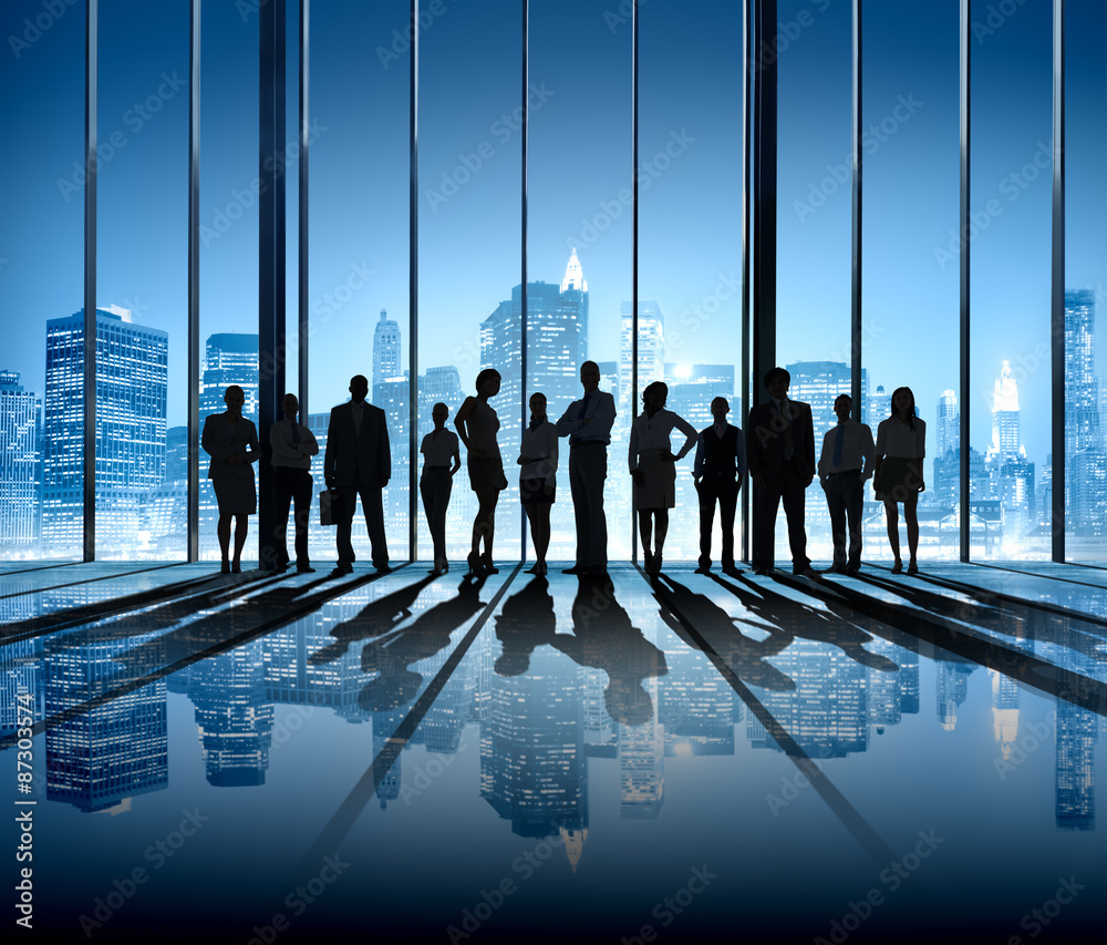 Wall mural business people silhouette the way forward vision concepts - Wall murals
