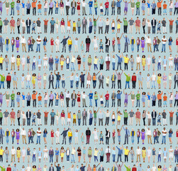 Fototapeta premium Multiethnic Casual People Togetherness Celebration Arms Raised C