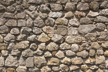 A fieldstone wall made from freestones, usable as background