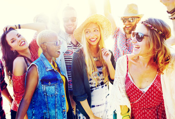 Teenagers Friends Beach Party Happiness Concept