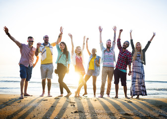 Obraz premium Friendship Freedom Beach Summer Holiday Concept
