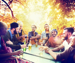 Diverse People Friends Hanging Out Concept