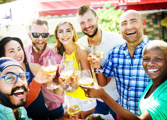 Diverse People Luncheon Outdoors Food Concept