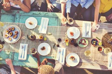 Food Table Healthy Delicious Organic Meal Concept