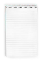 blank notebook isolated on white background