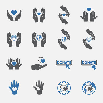 Two tone Charity icon set.vector.