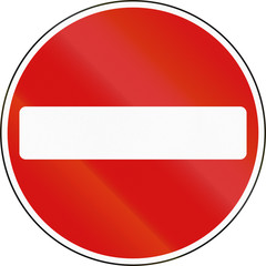 No entry sign in Ireland, at the exit of a one-way road