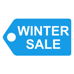 Icono etiqueta texto WINTER SALE azul