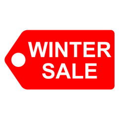 Icono etiqueta texto WINTER SALE rojo