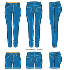 Women jeans pants and shorts
