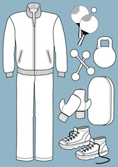 Sport suit with equipments