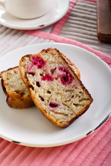 Banana and raspberry cake