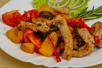 Fried pork with vegetables