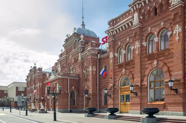 Papier Peint photo Lavable Gare Façade du bâtiment principal de la gare de Kazan, Russie.