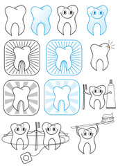 Teeth.Vector symbol illustration isolated on white.