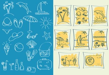 Vacation and trevel icons.Vector symbol illustration