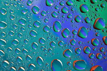 Water drops on colored background
