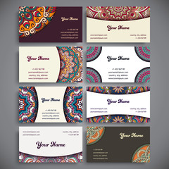 Business card. Vintage decorative elements.