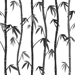 Seamless background with bamboo stems