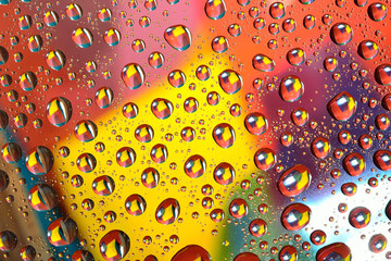 Water drops on multicolor background