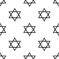 Star of David seamless pattern, vector background. Eps 10