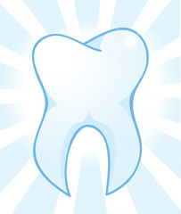 White tooth vector illustration symbol.