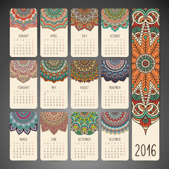Calendar with mandalas