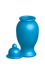 Illustration of empty flower vase, vector isolated on white background