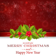 Merry Christmas card and Happy New Year background