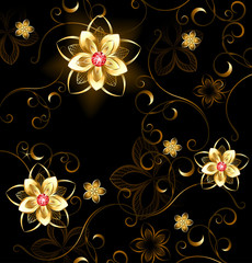 Jewelry pattern on a brown background