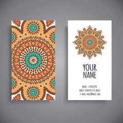 Business card. Vintage decorative elements.