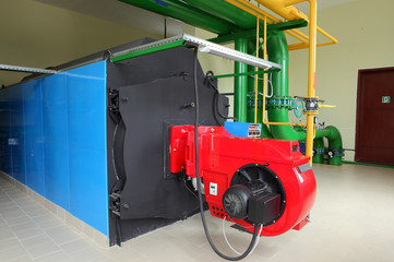Modern gas boiler room