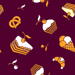 Food and drink seamless vector pattern