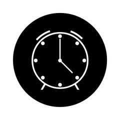 Clock black circle icon , Vector illustration