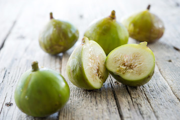 fresh Figs on vintage wooden background