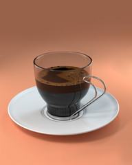 cup of coffee orange backgorund