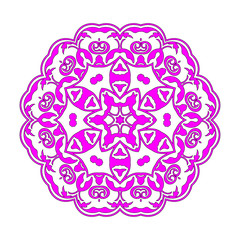 Ornament black white card with mandala.