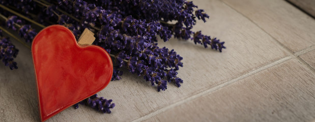 Lavendel mit Herz, Hintergrund, Panorama
