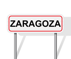 Welcome to Zaragoza Spain road sign vector