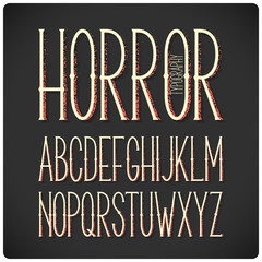 Horror gothic font with textured shadow
