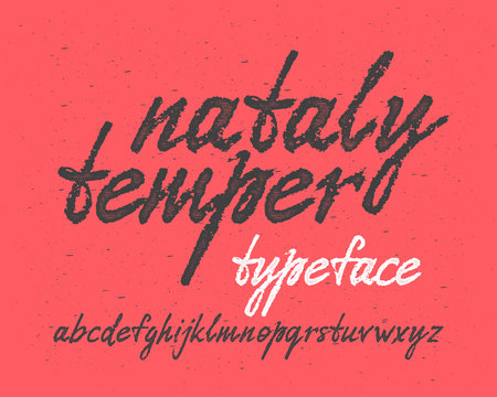 "Nataly temper" typeface. Brush handmade type with dirty texture.