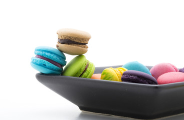 traditional french colorful macarons 