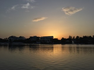 Fototapeta premium sunset at the lake view