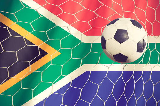 South Africa soccer ball vintage color