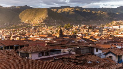 roof tops of the nice city cusco in peru