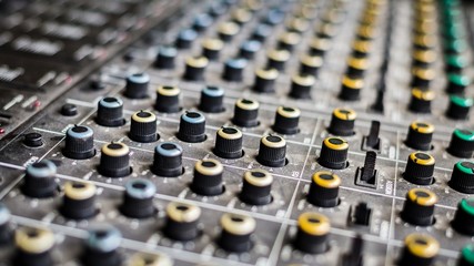 details of a mixing console with many adjustment possibilities © shantihesse