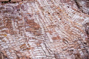 salinas de maras near cuzco on a sunny day