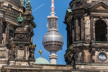 impressions of berlins city centre on a sunny day
