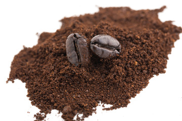 Coffee beans and ground coffee